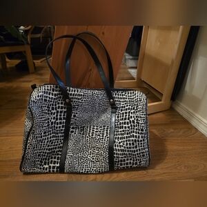 Vintage Lancome Animal Print Overnight Bag